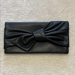 INC International Concepts Faux Leather Bow Clutch